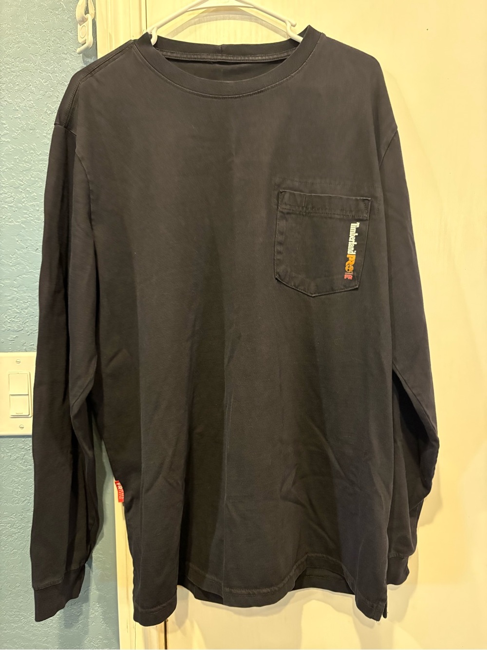 Timberland Long-Sleeve PRO FR Pocket Tee in Black with Small Logo